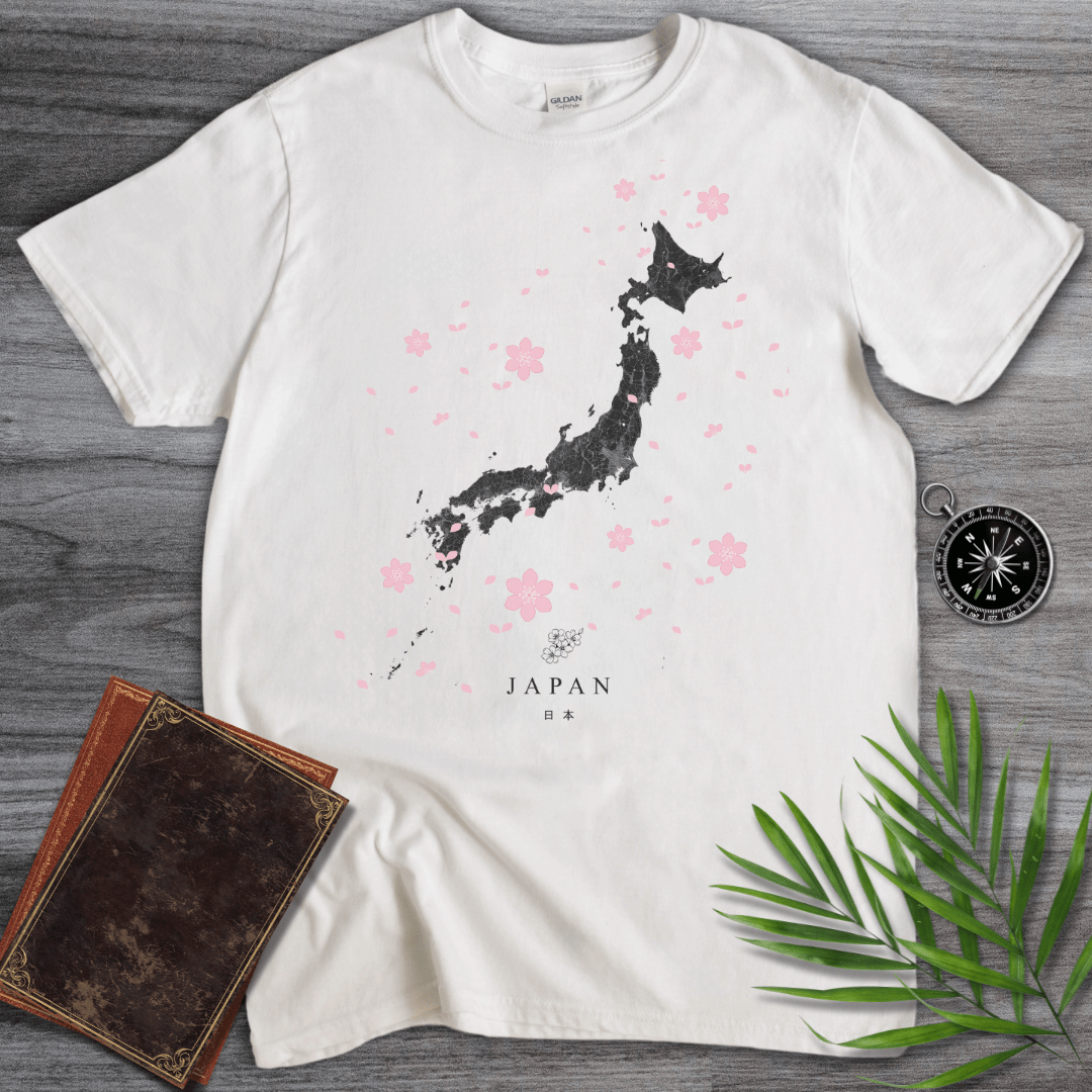 T-Shirt White / S Japan Flower & Map T-Shirt