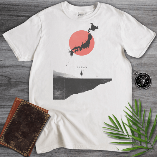 T-Shirt White / S Japan, Minimalist Flag & Map Graphic T-Shirt