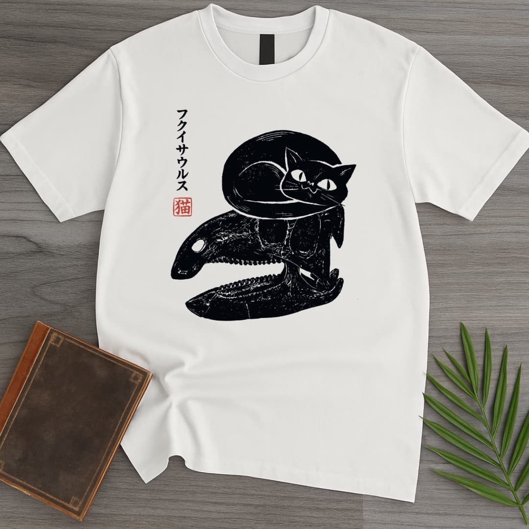 T-Shirt White / S Japanese Cat & Fossil T-Shirt