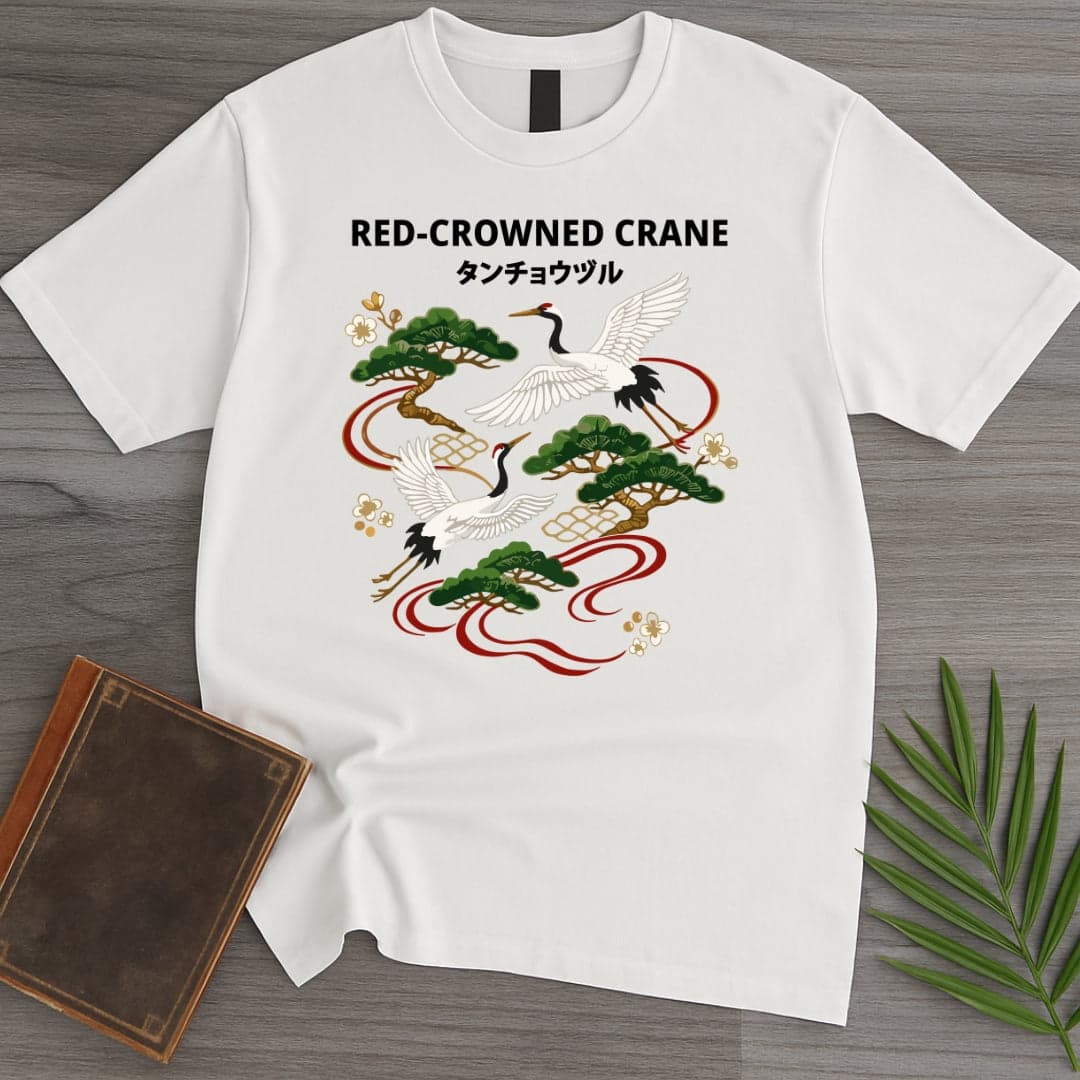 T-Shirt White / S Japanese Red-crowned Crane T-Shirt
