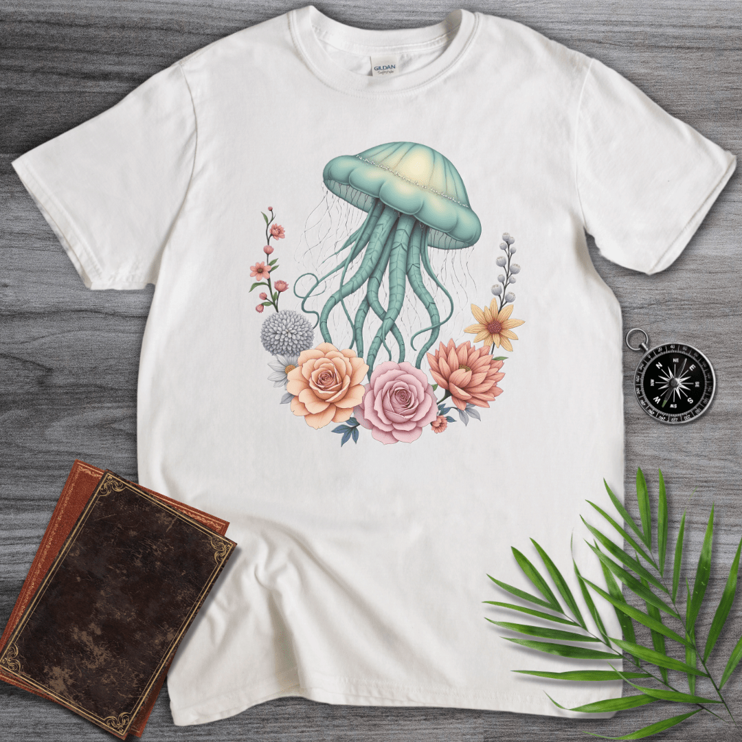 T-Shirt White / S Jellyfish Floral Graphic T-Shirt