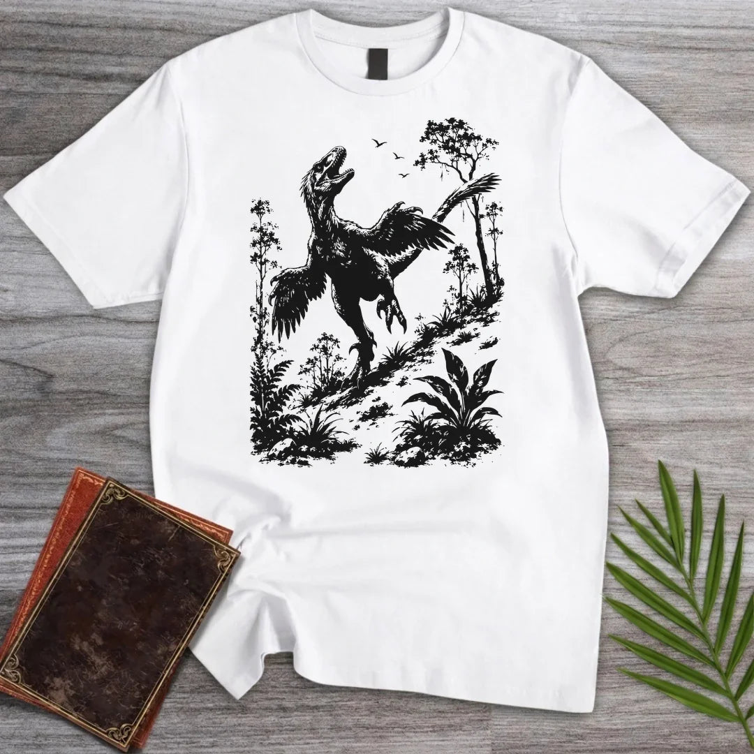 T-Shirt White / S Jungle Roaming Deinonychus T-Shirt