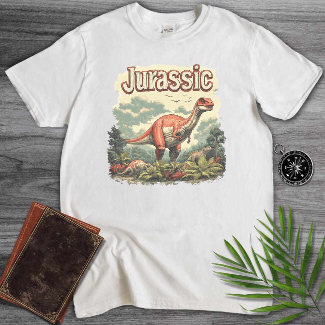 T-Shirt White / S Jurassic Dinosaur Typography Graphic T-Shirt