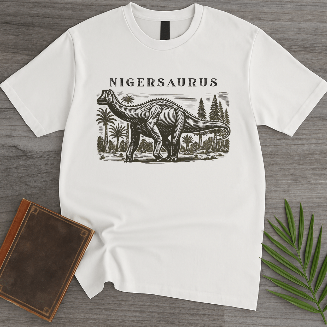 T-Shirt White / S Linocut Nigersaurus Environment T-Shirt