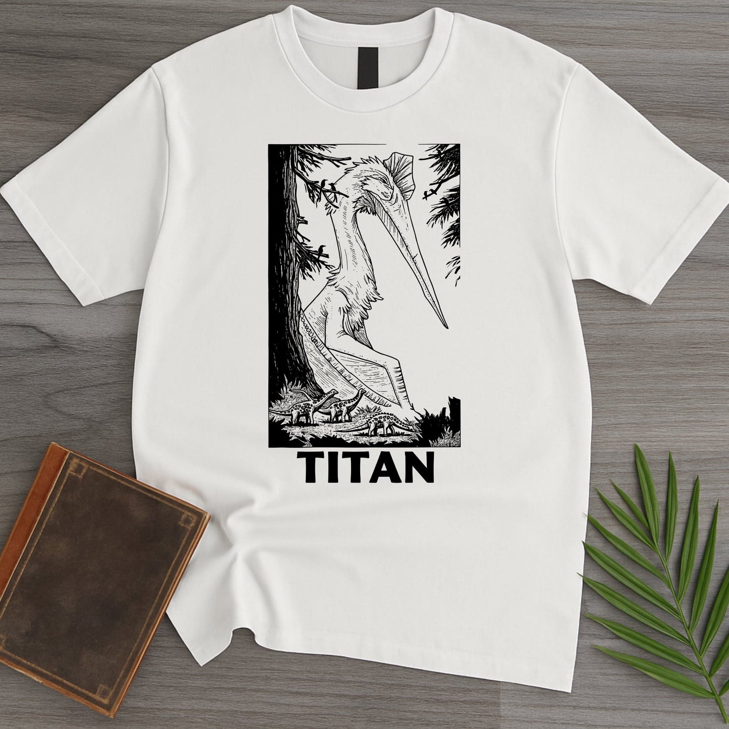T-Shirt White / S Linocut Quetzalcoatlus Design T-Shirt