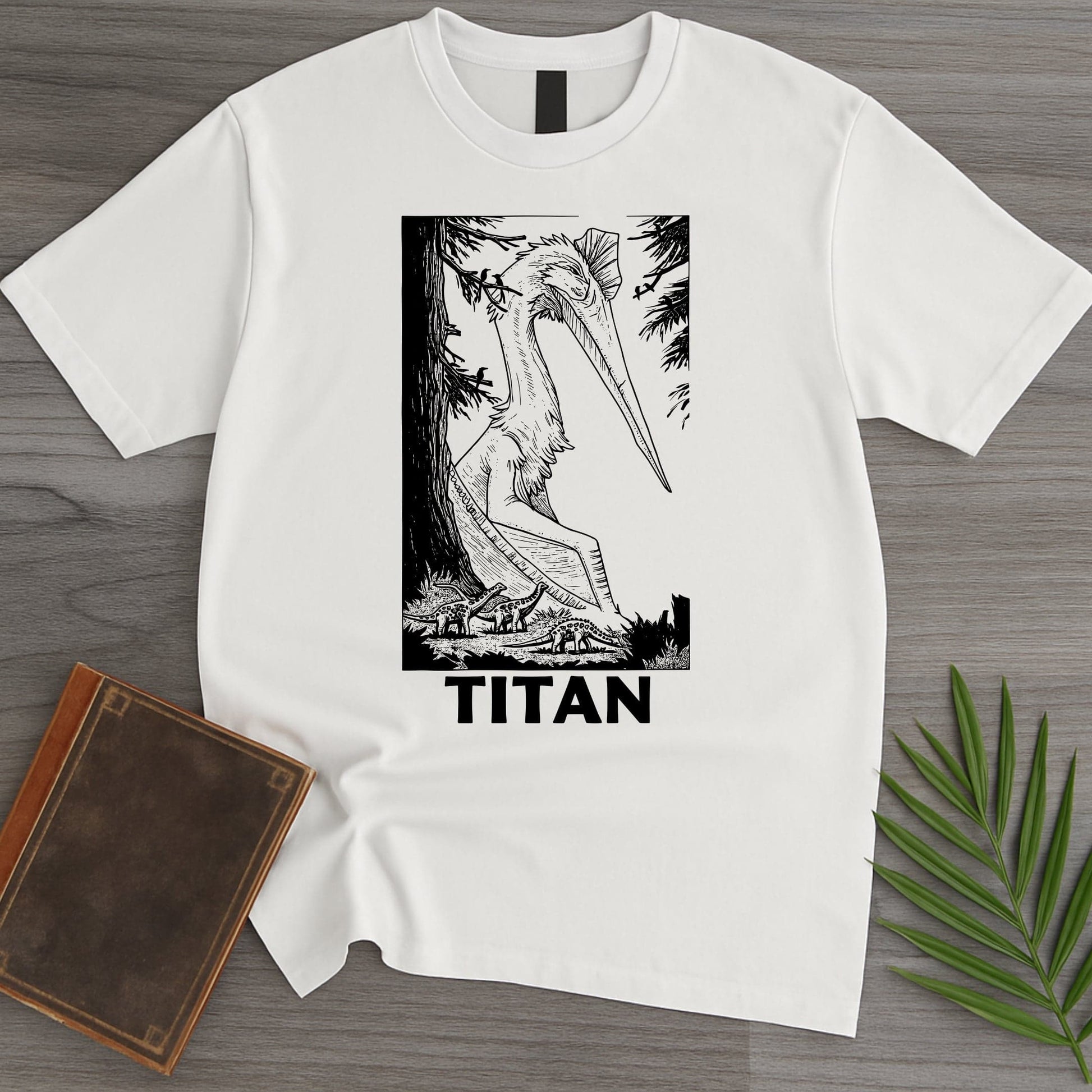 T-Shirt White / S Linocut Quetzalcoatlus Design T-Shirt