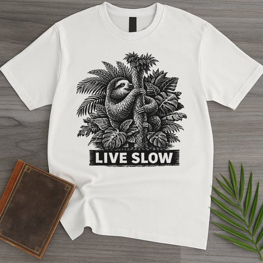 T-Shirt White / S Live Slow Sloth T-Shirt