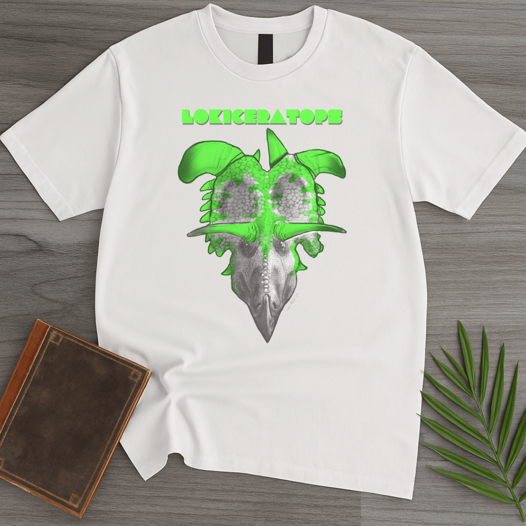T-Shirt White / S Lokiceratops Centrosaurine Ceratopsian T-Shirt (palaeoden_art)