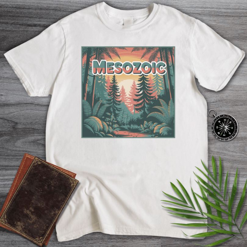 T-Shirt White / S MESOZOIC: Ancient Forest Sunset Scene