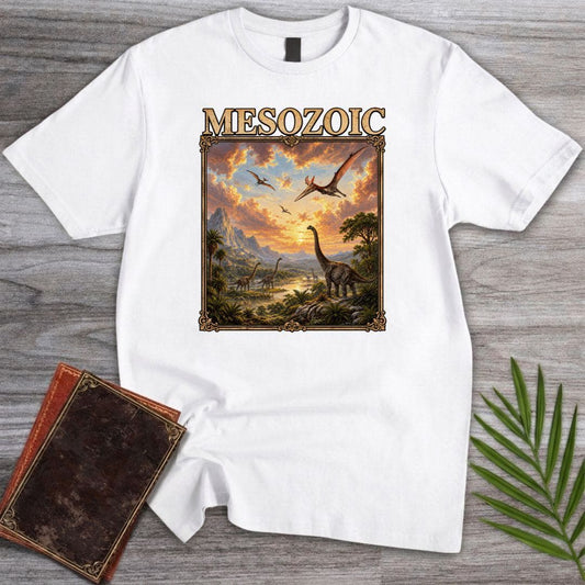 T-Shirt White / S Mesozoic Dinosaur Landscape T-Shirt