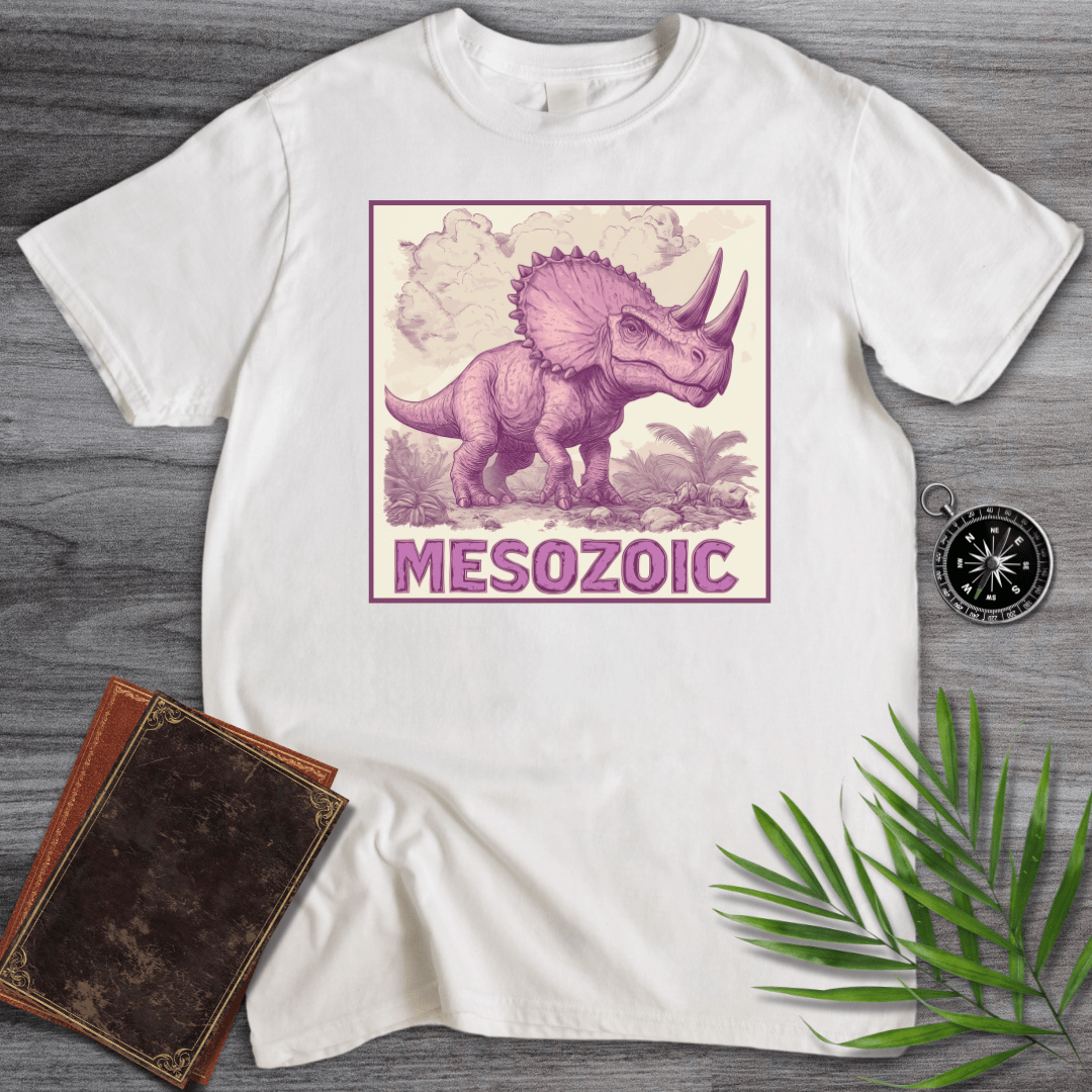 T-Shirt White / S Mesozoic Triceratops Dinosaur Environment T-Shirt