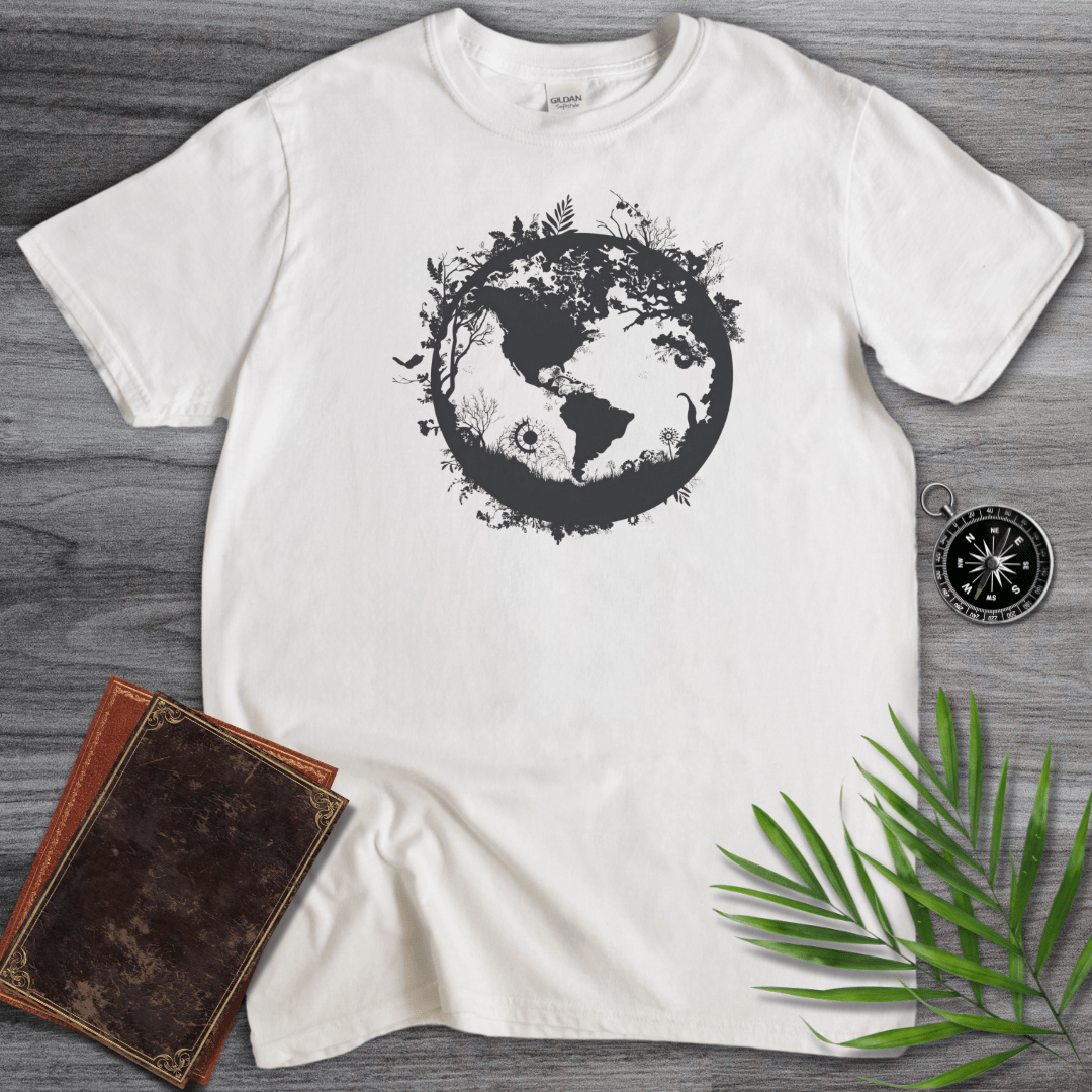 T-Shirt White / S Minimalist Black and White Earth Graphic T-Shirt