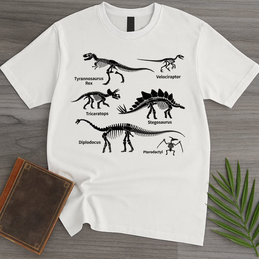 T-Shirt White / S Minimalist Dino Education T-Shirt