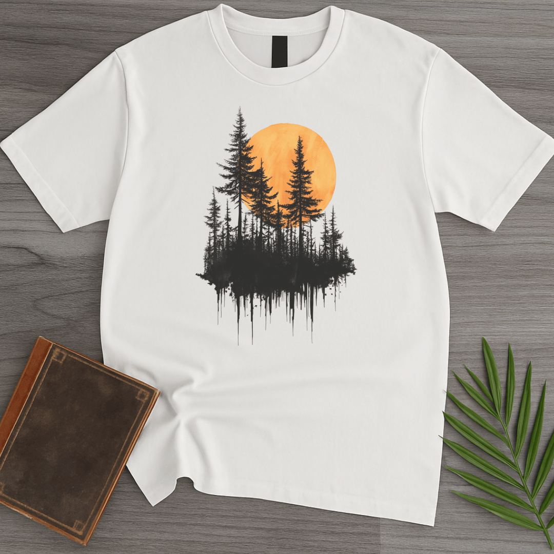 T-Shirt White / S Minimalist Pine & Sun Forest T-Shirt