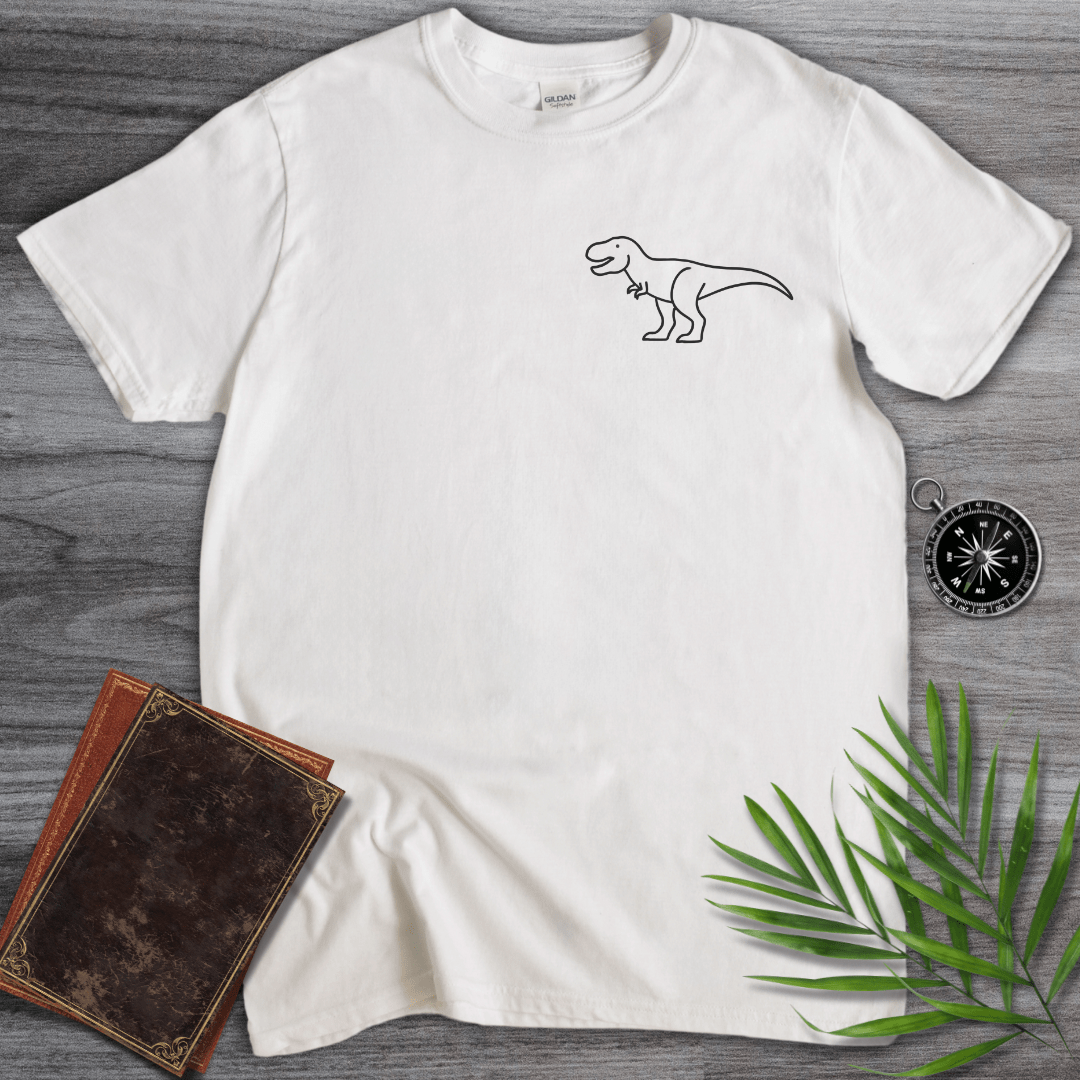 T-Shirt White / S Minimalist Tyrannosaurus Line-Art T-Shirt