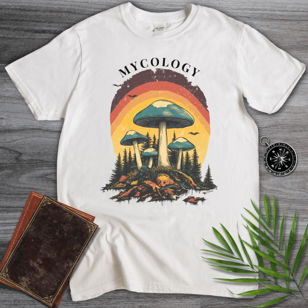 T-Shirt White / S MYCOLOGY: Blue Mushroom Forest T-Shirt