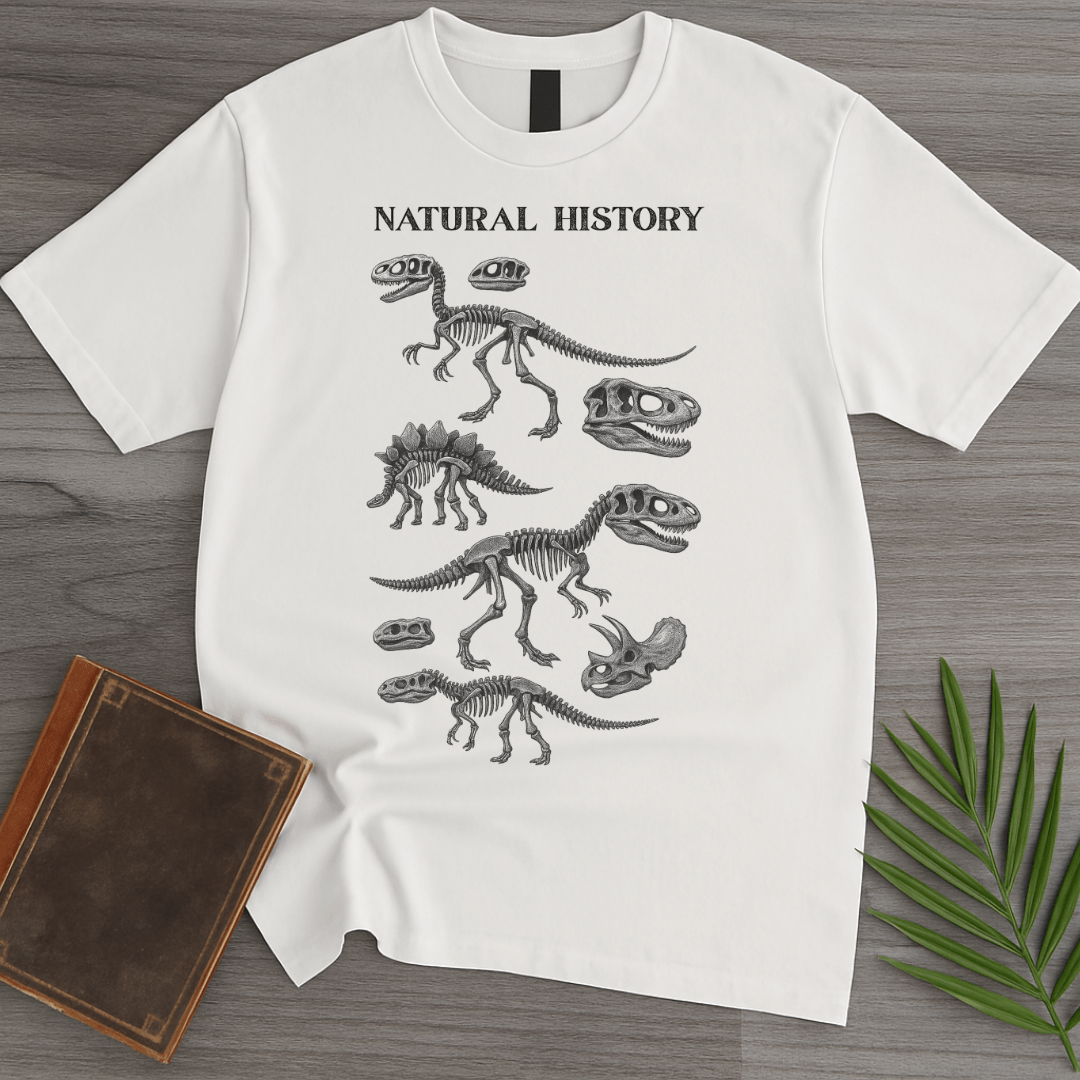 T-Shirt White / S Natural History: Paleontology Fossils T-Shirt