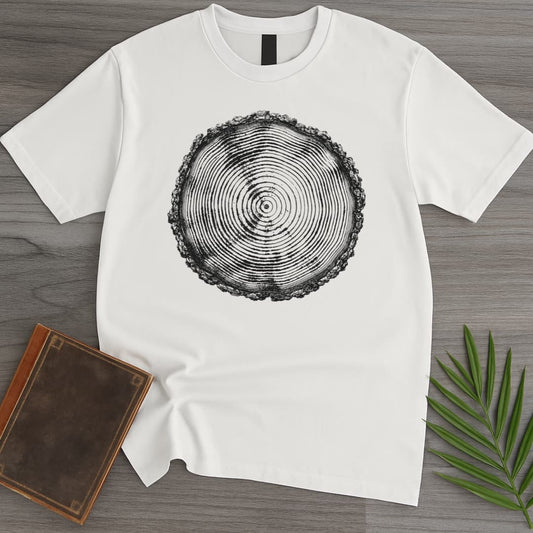 T-Shirt White / S Natural Time Tree Ring T-Shirt