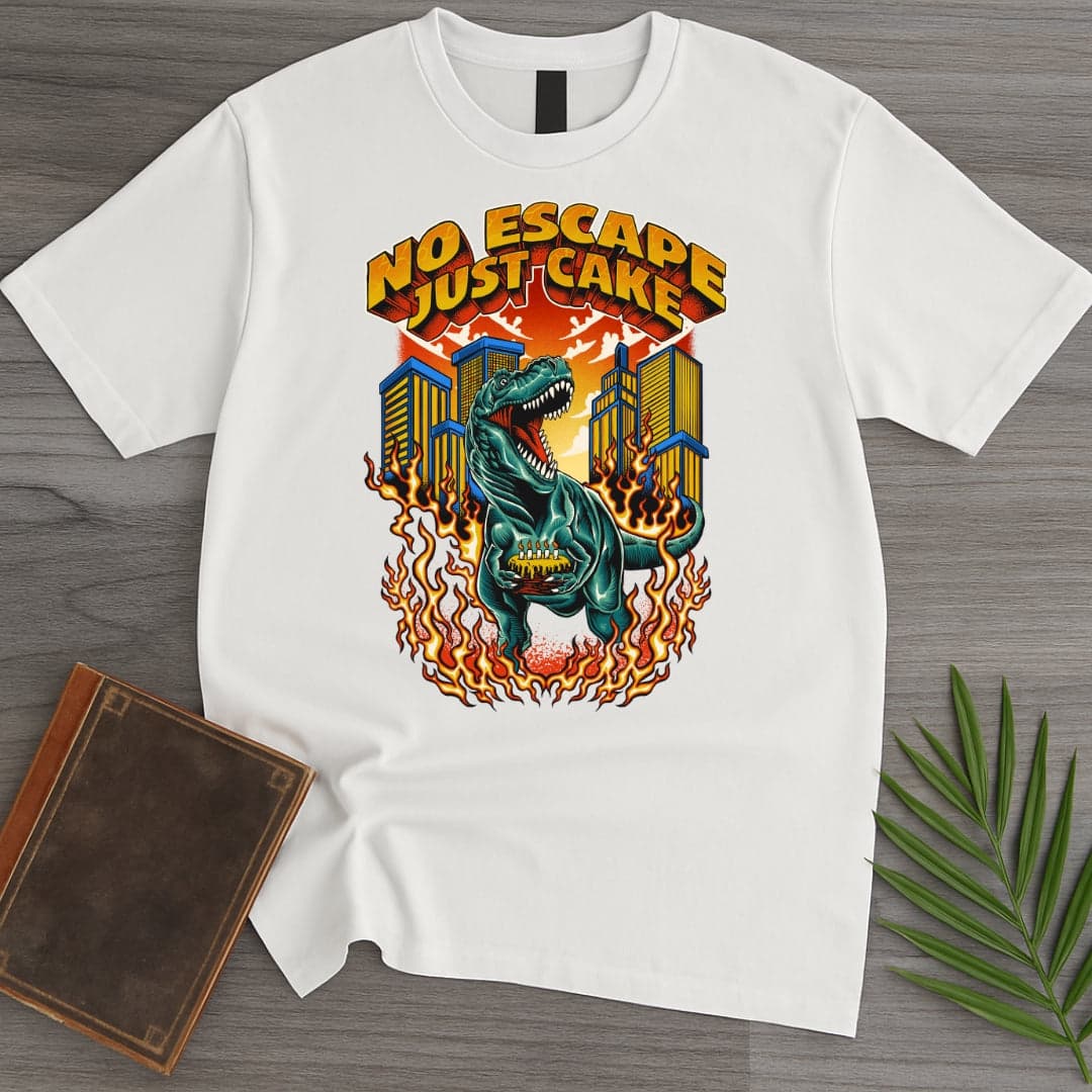 T-Shirt White / S No Escape Just Cake T.rex T-Shirt (Akbar Sansa)
