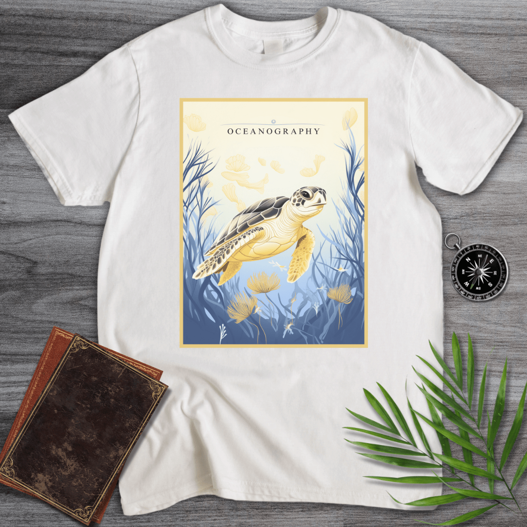 T-Shirt White / S Oceanography: Marine Biology Sea Turtle T-Shirt