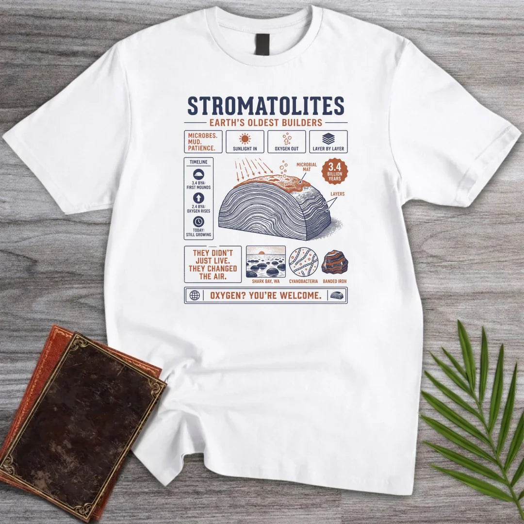 T-Shirt White / S Oldest Builders Stromatolites T-Shirt