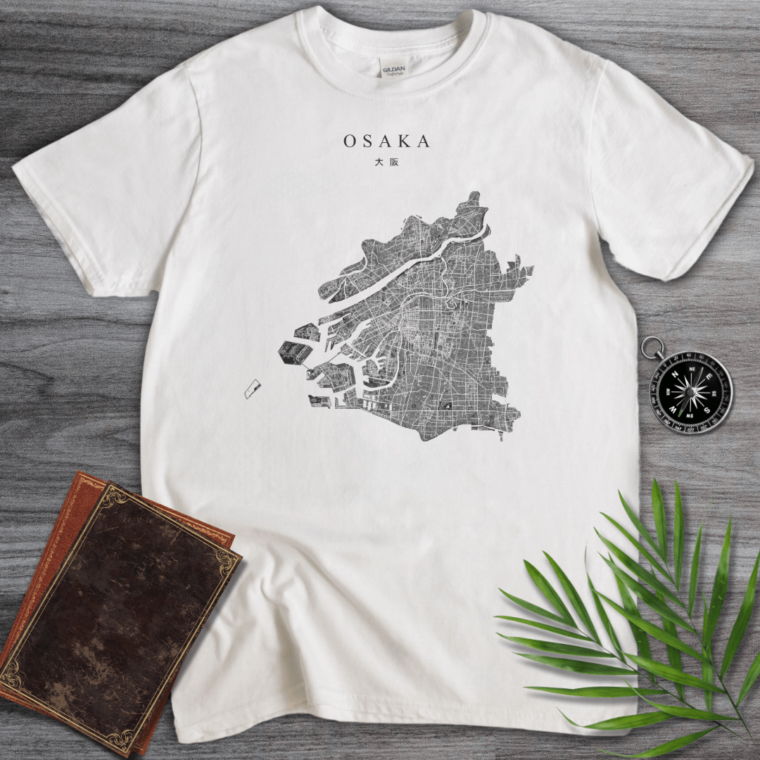 T-Shirt White / S Osaka, Japan Map T-Shirt