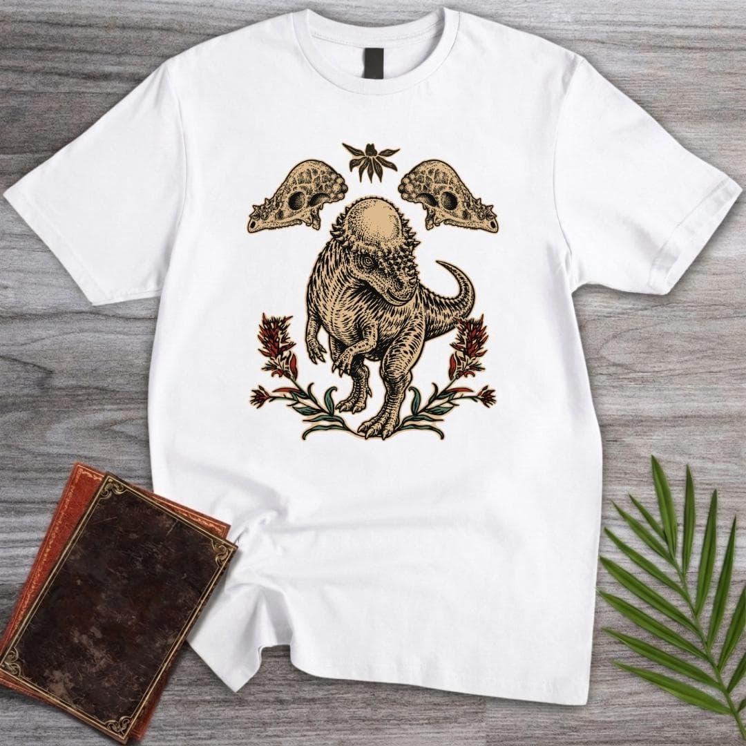 T-Shirt White / S Pachycephalosaurus Fossil Bloom T-Shirt