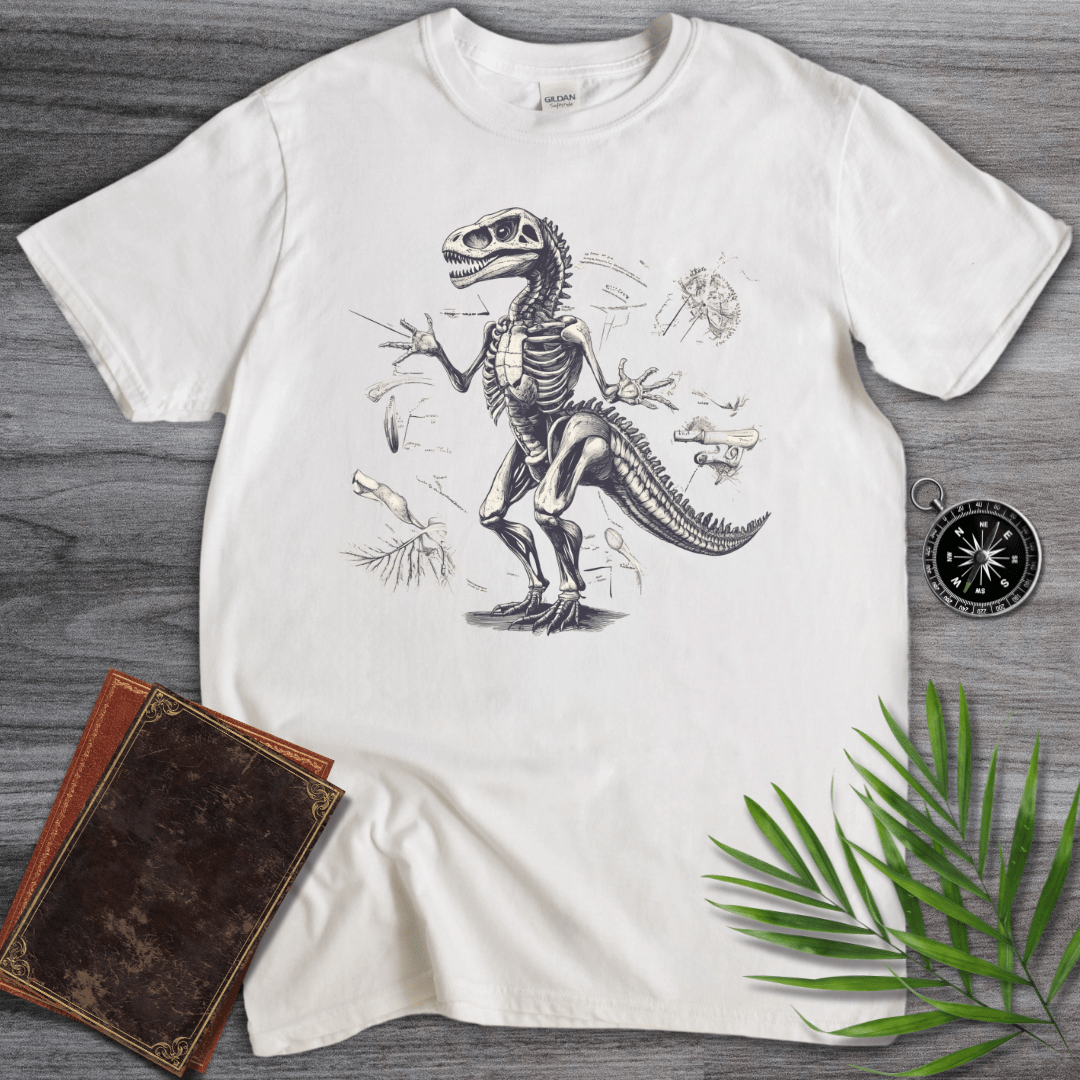 T-Shirt White / S Paleontology Dinosaur Skeleton T-Shirt