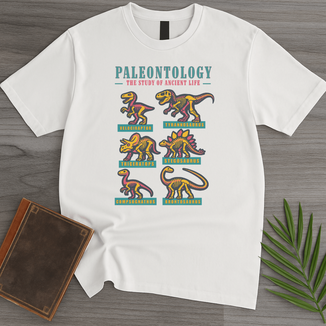 T-Shirt White / S Paleontology Vintage Fossil Names T-Shirt