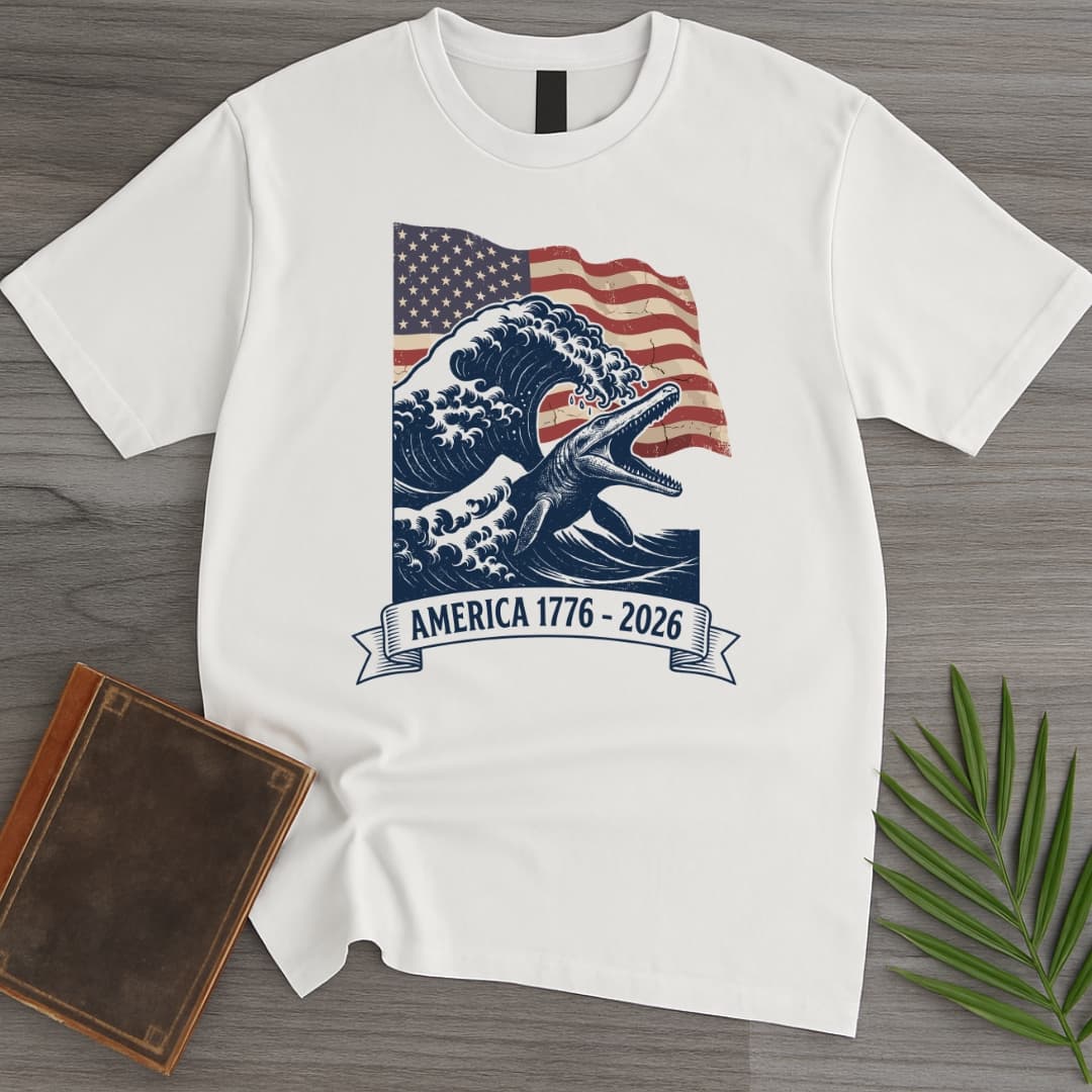 T-Shirt White / S Patriotic Mosasaur Americas 250th T-Shirt