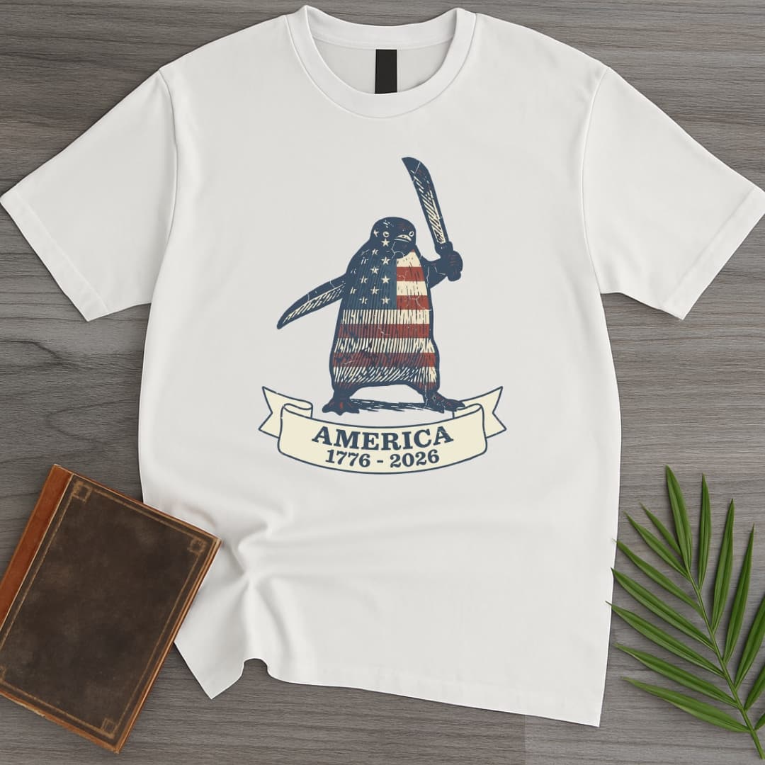 T-Shirt White / S Patriotic Penguin Americas 250th T-Shirt
