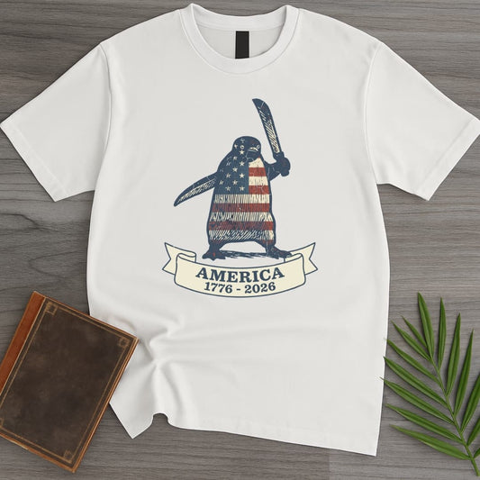 T-Shirt White / S Patriotic Penguin Americas 250th T-Shirt