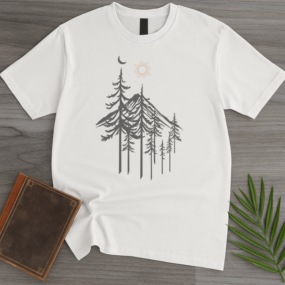 T-Shirt White / S Pine Forest Sun and Moon T-Shirt