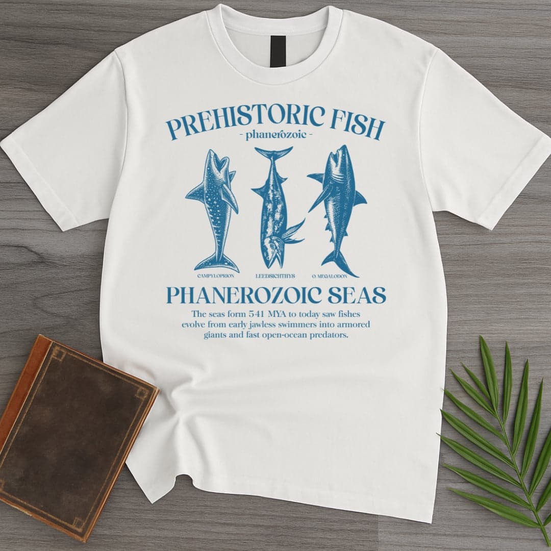 T-Shirt White / S Prehistoric Fish Graphic T-Shirt