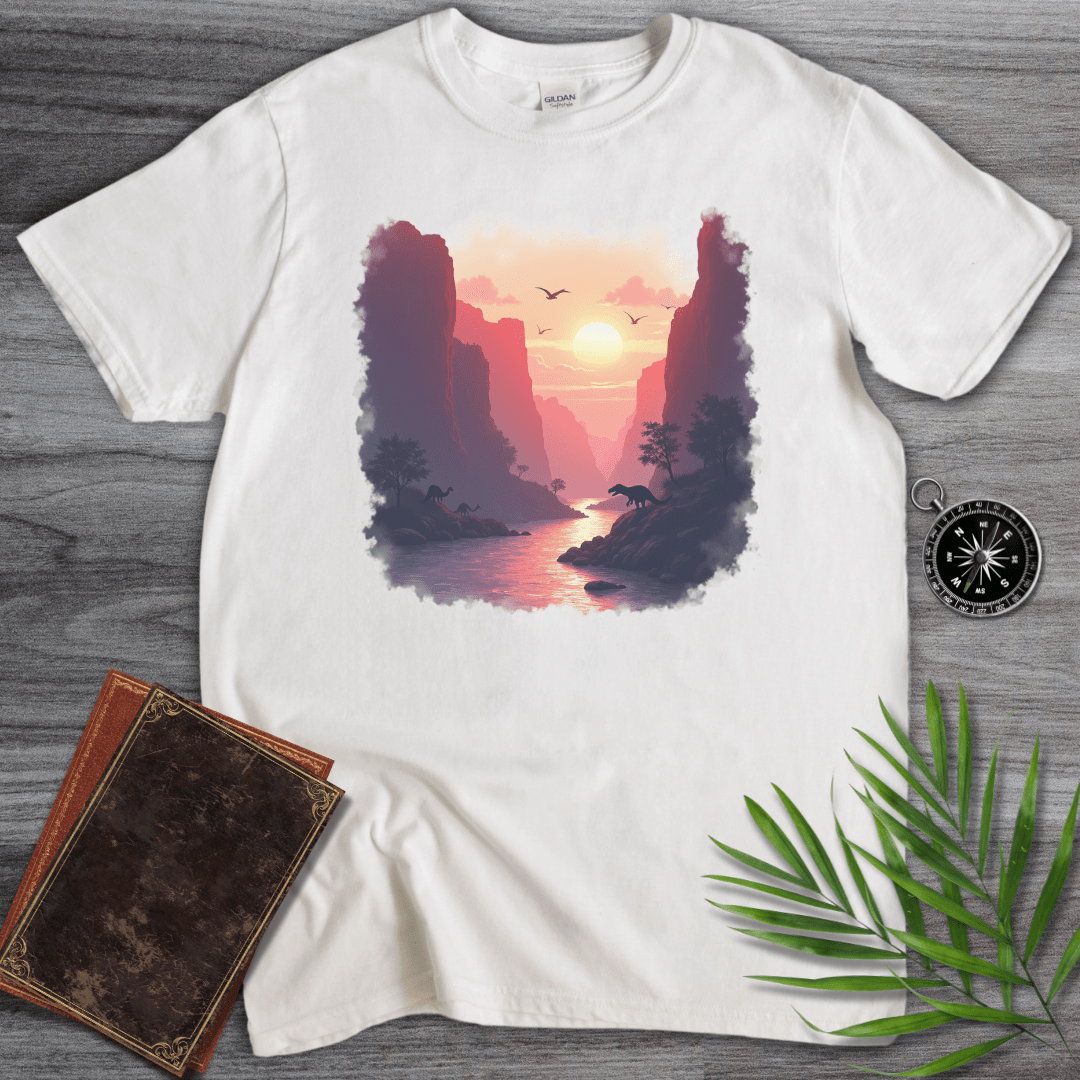 T-Shirt White / S Prehistoric Geologic Valley Graphic T-Shirt