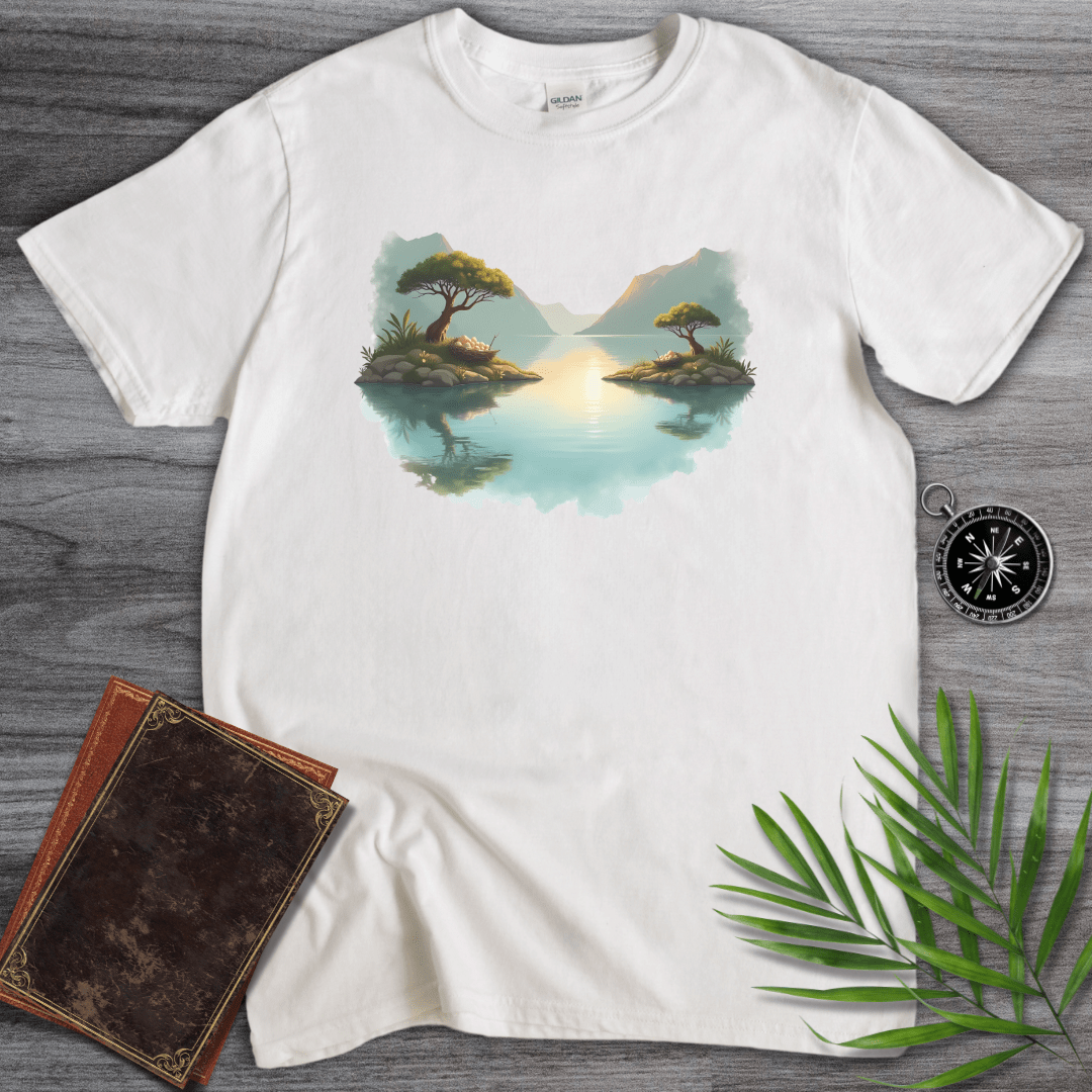 T-Shirt White / S Prehistoric Island & Lake Environment T-Shirt