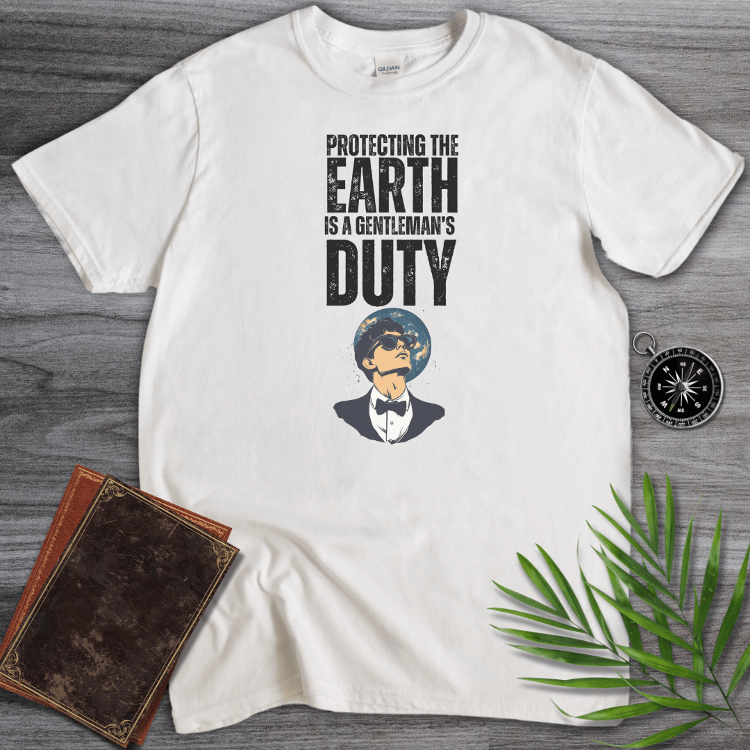 T-Shirt White / S Protecting The Earth Is A Gentleman's Duty! Graphic T-Shirt