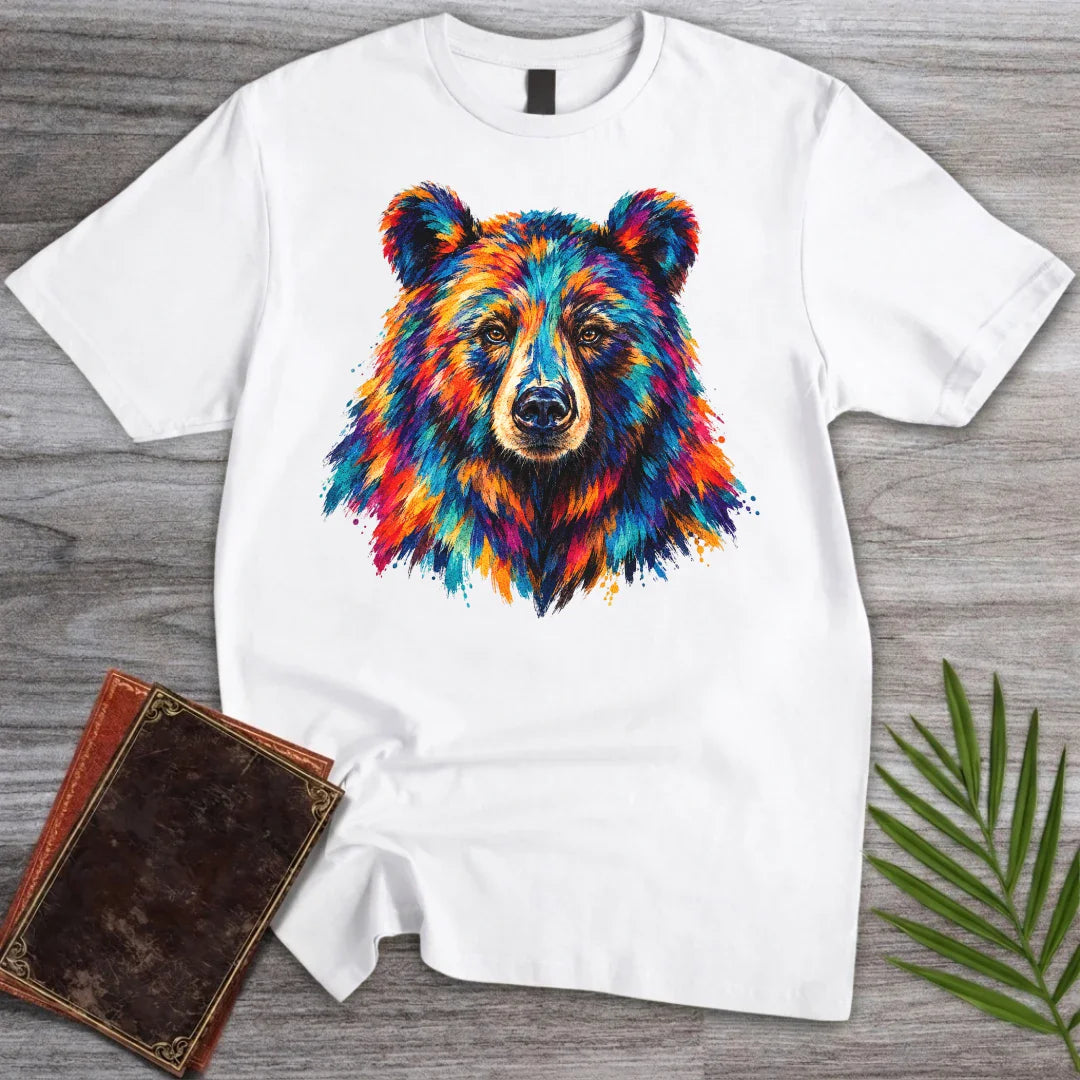 T-Shirt White / S Rainbow Grizzly Bear T-Shirt