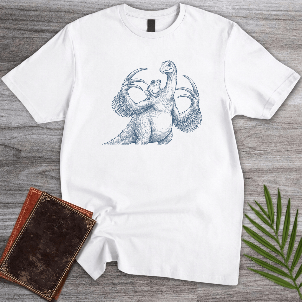 T-Shirt White / S Sickle-Claw Frog Therizinosaurus T-Shirt