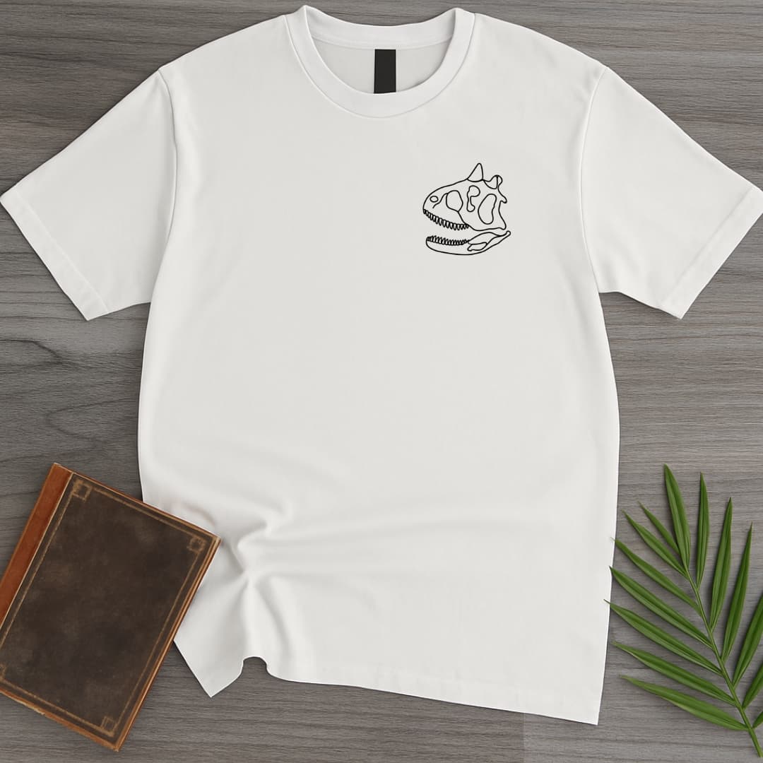 T-Shirt White / S Simple Carnotaurus Line Art T-Shirt