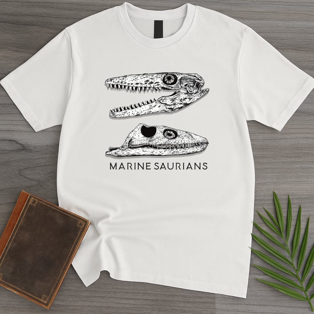 T-Shirt White / S Skulls of Marine Saurians T-Shirt (farkas.art)