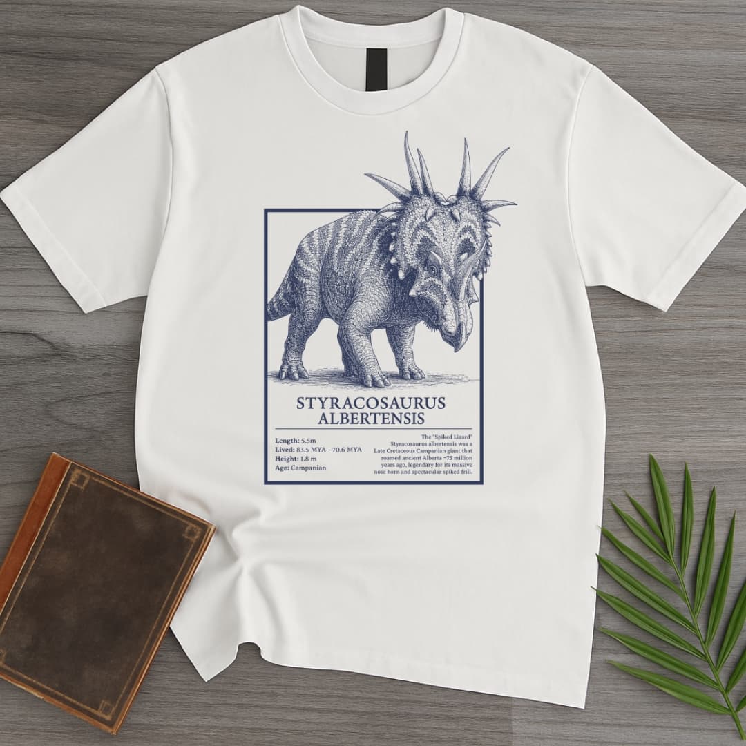 T-Shirt White / S Spiked Styracosaurus Lizard T-Shirt