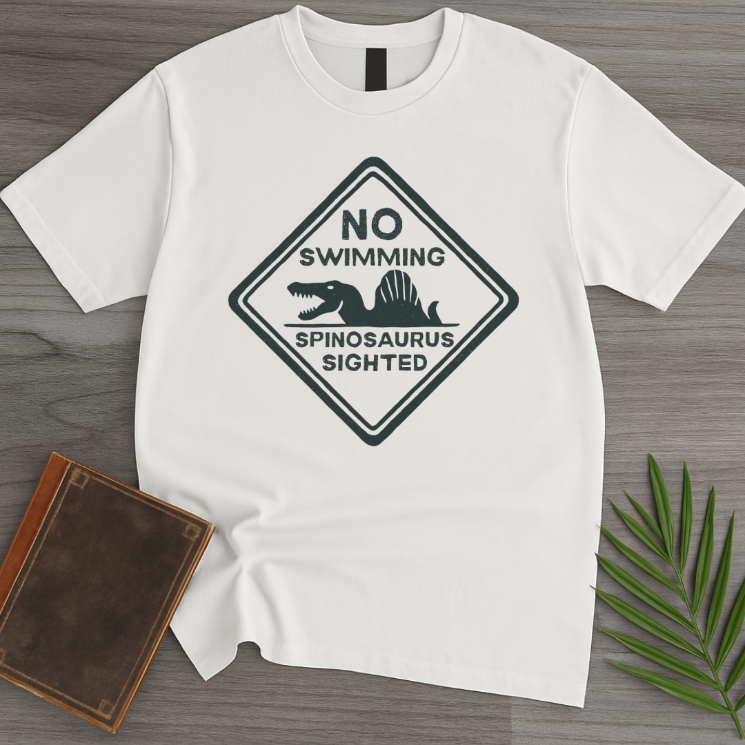 T-Shirt White / S Spinosaurus Swimming Danger T-Shirt