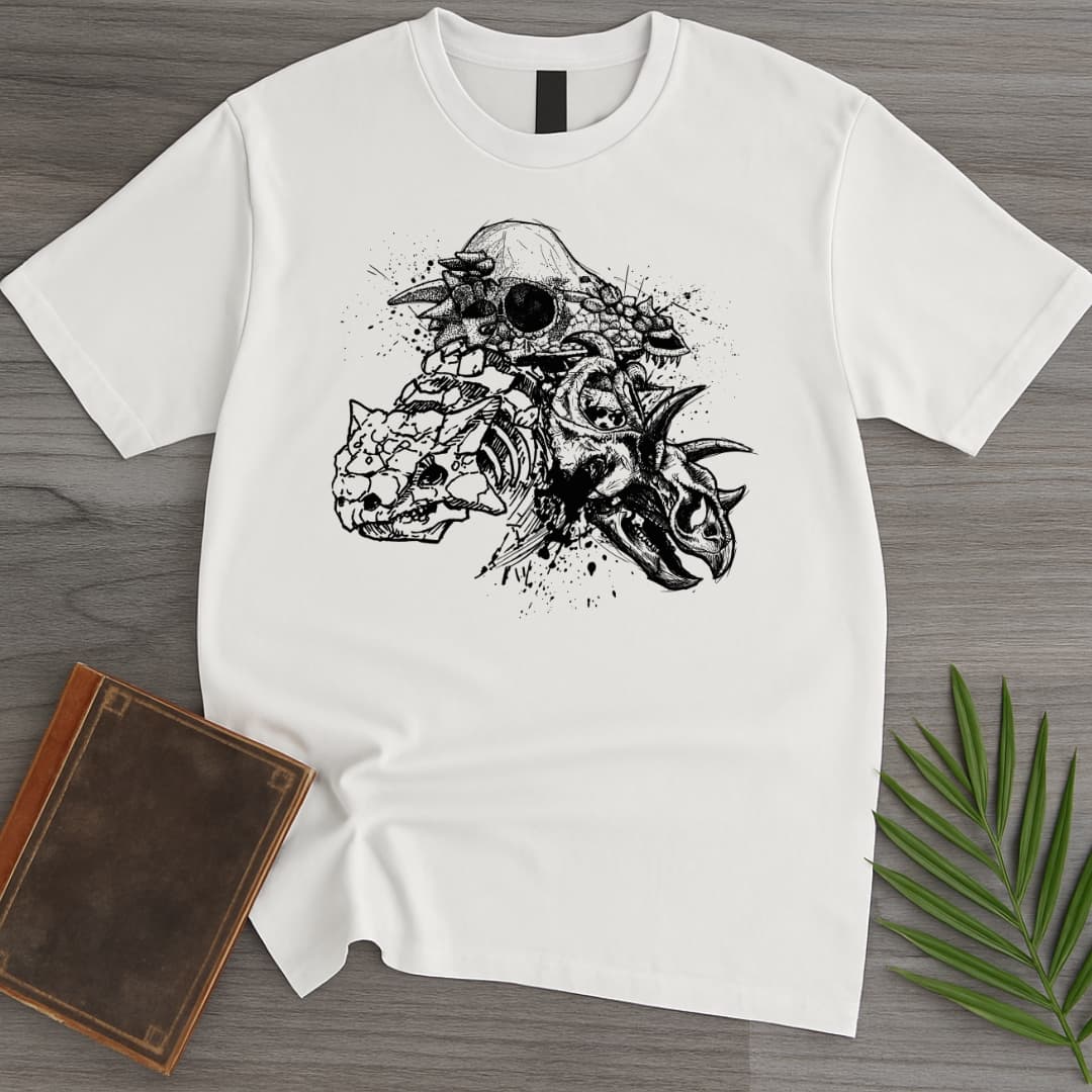 T-Shirt White / S Splashed Cretaceous Skulls T-Shirt