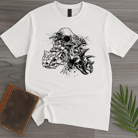 T-Shirt White / S Splashed Cretaceous Skulls T-Shirt