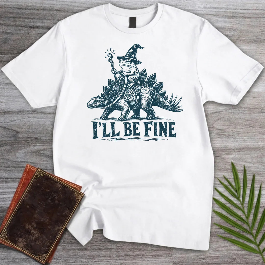 T-Shirt White / S Stegosaurus I'll be fine T-Shirt