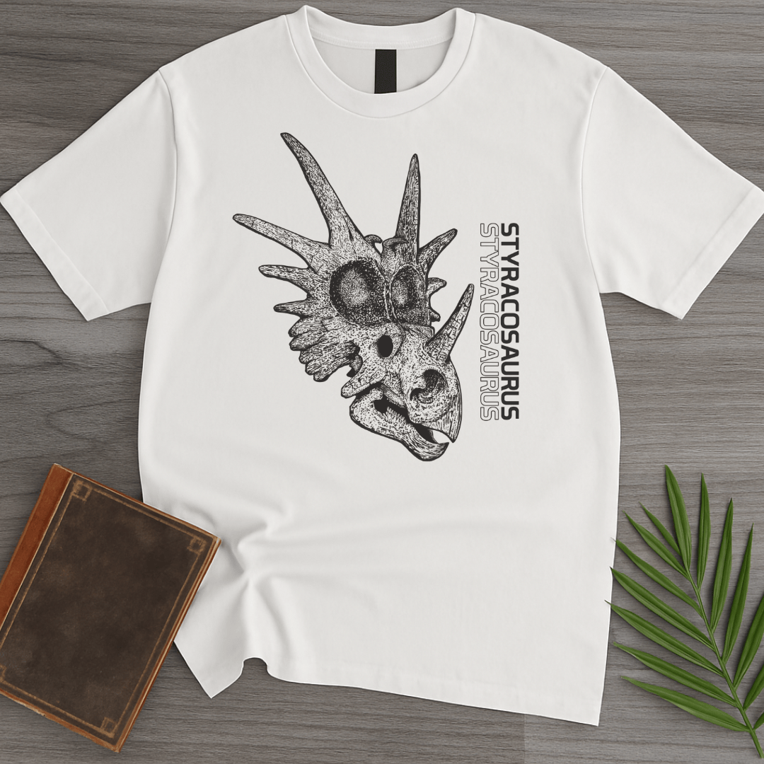 T-Shirt White / S Sty (Styracosaurus) Spiked Lizard T-Shirt (farkas.art)