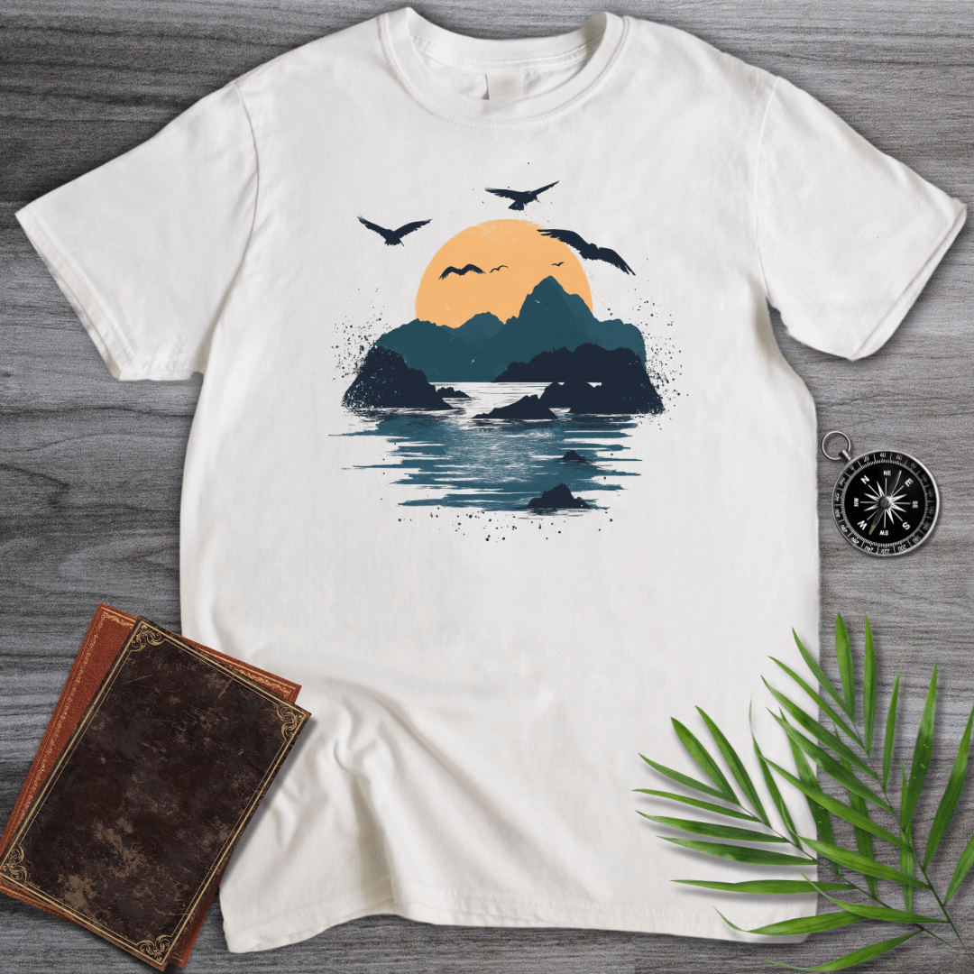 T-Shirt White / S Sunset Coastal Shores Graphic T-Shirt