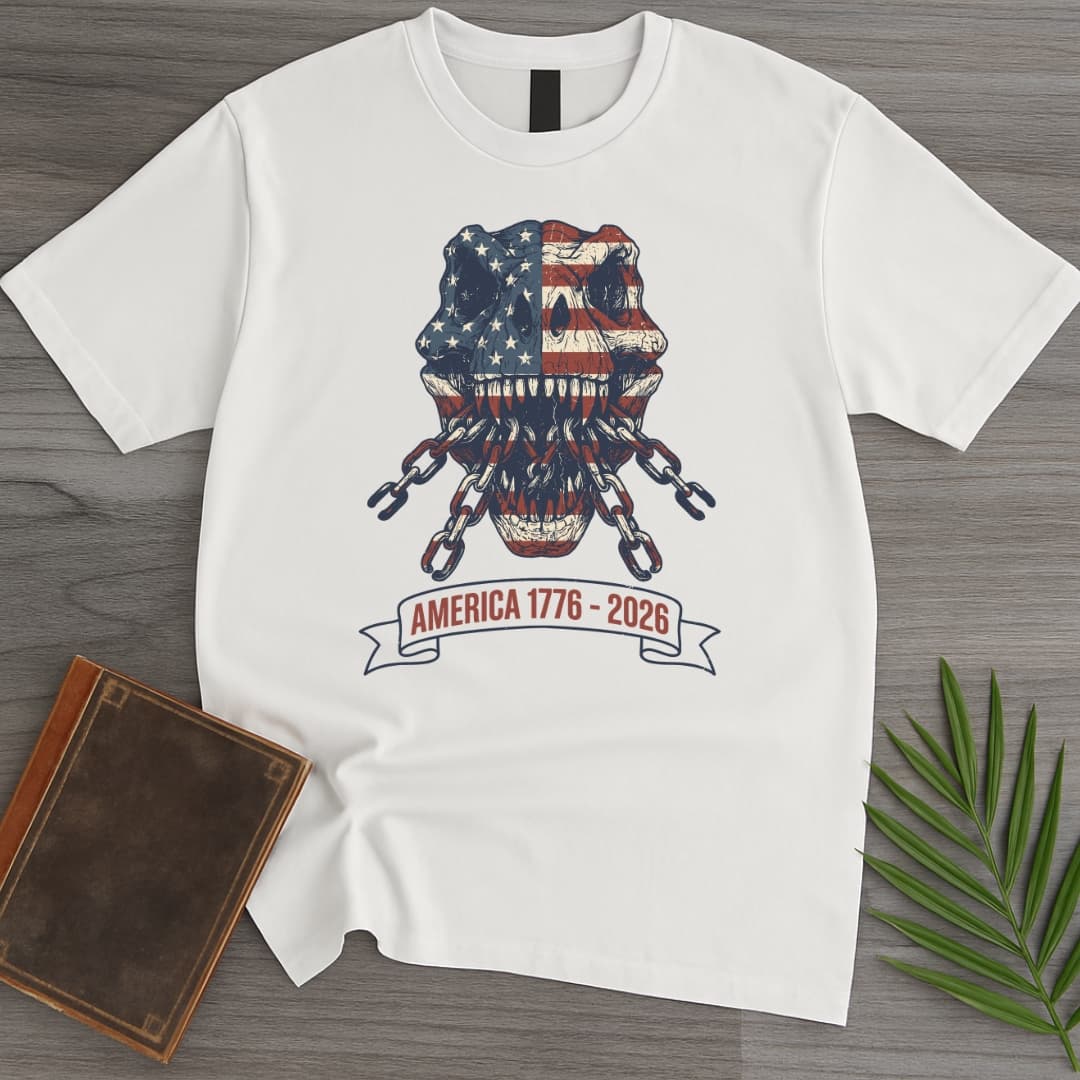 T-Shirt White / S T-Rex Skull Chains Americas 250th T-Shirt