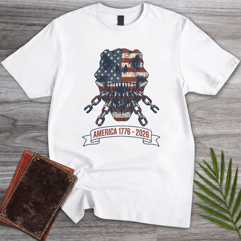 T-Shirt White / S T-Rex Skull Chains Americas 250th T-Shirt